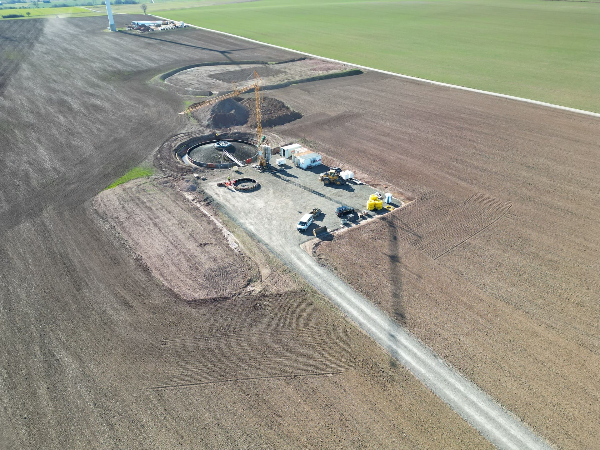 Windpark Heimbach Detailarbeiten am Fundament
