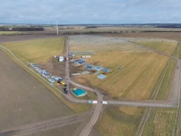 Drohnenbild vom geplanten Klimapark Steinhöfel - Baufortschritt